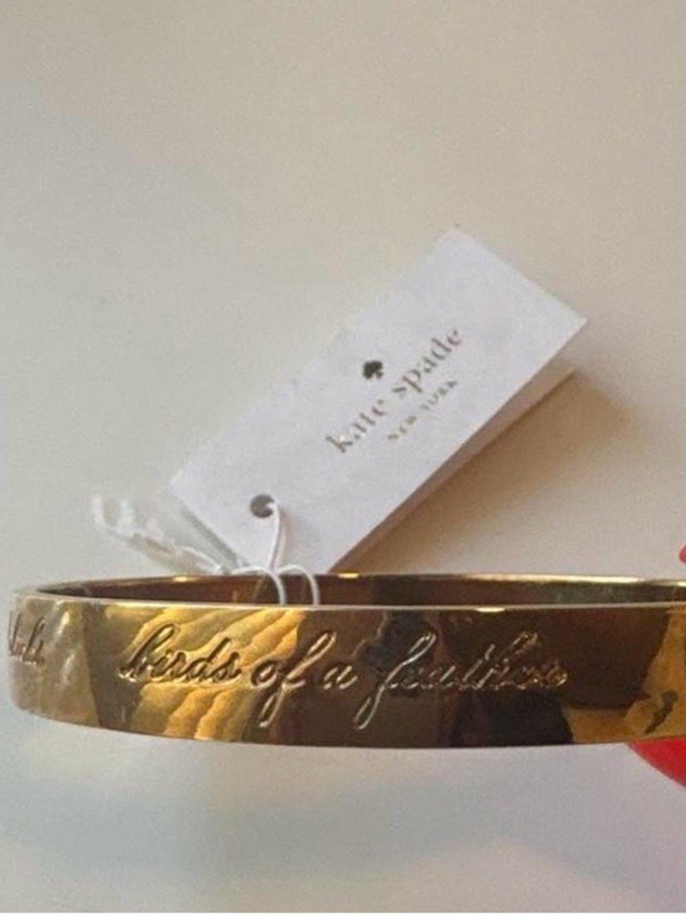 NWT Kate Spade Gold Engraved Bangle Bracelet Best Friend Bridesmaid Gift